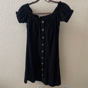 Forever 21 Black Button-Down Mini Dress